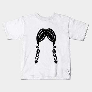 Braids, Girl with braids, Wednesday Kids T-Shirt